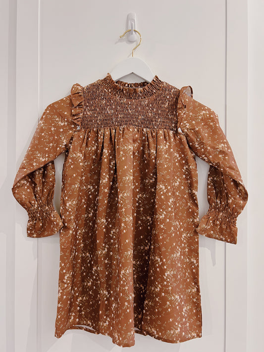 Pleat Brown Sugar Blooms Lottie Dress