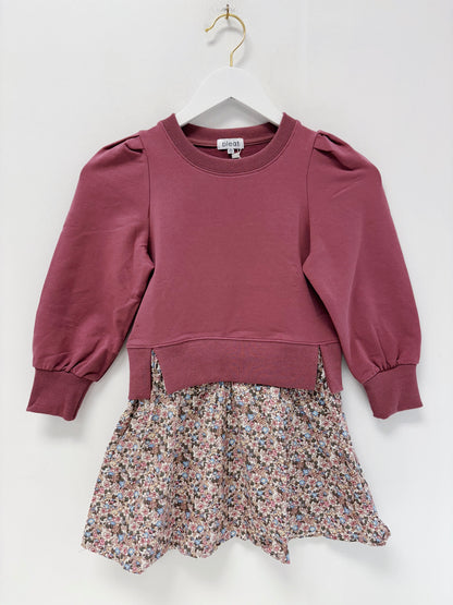 Pleat Rose Clara Combo Dress
