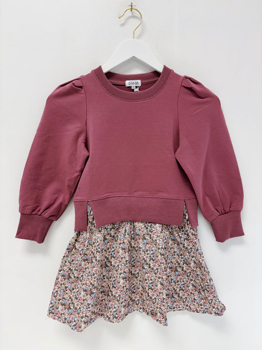 Pleat Rose Clara Combo Dress