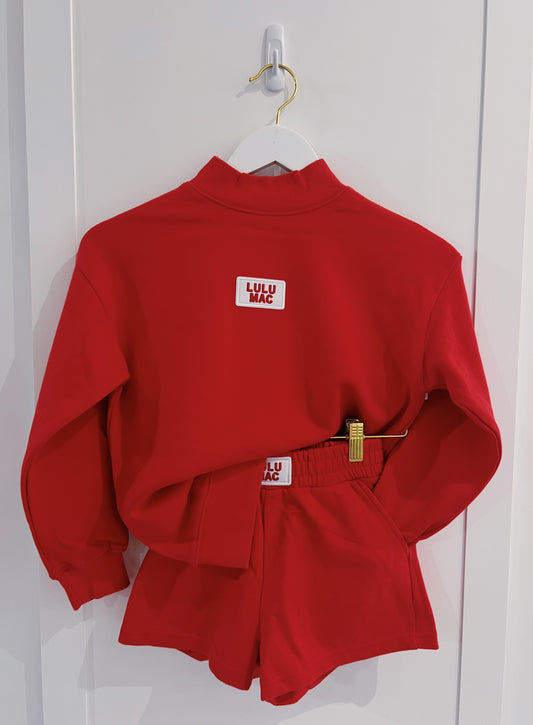 LuLu Mac Kid Terry Cloth Top- Red