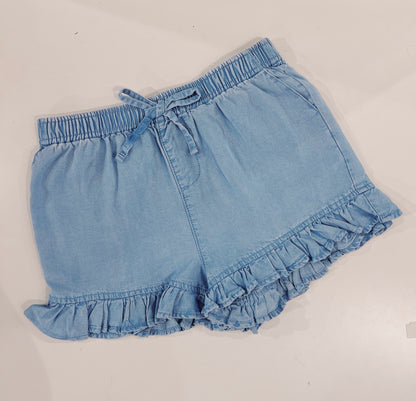 Tractr Light Indigo Ruffle Hem Short