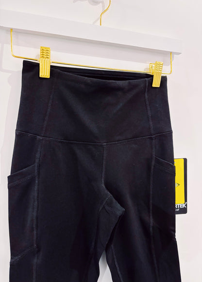 Juniors Black Hypertek Side Pocket High Waist Legging