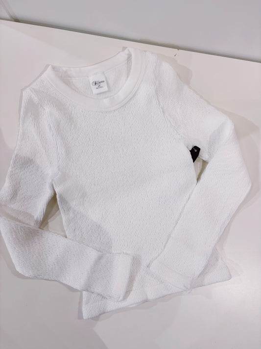 Suzette White L/S Smocked Top