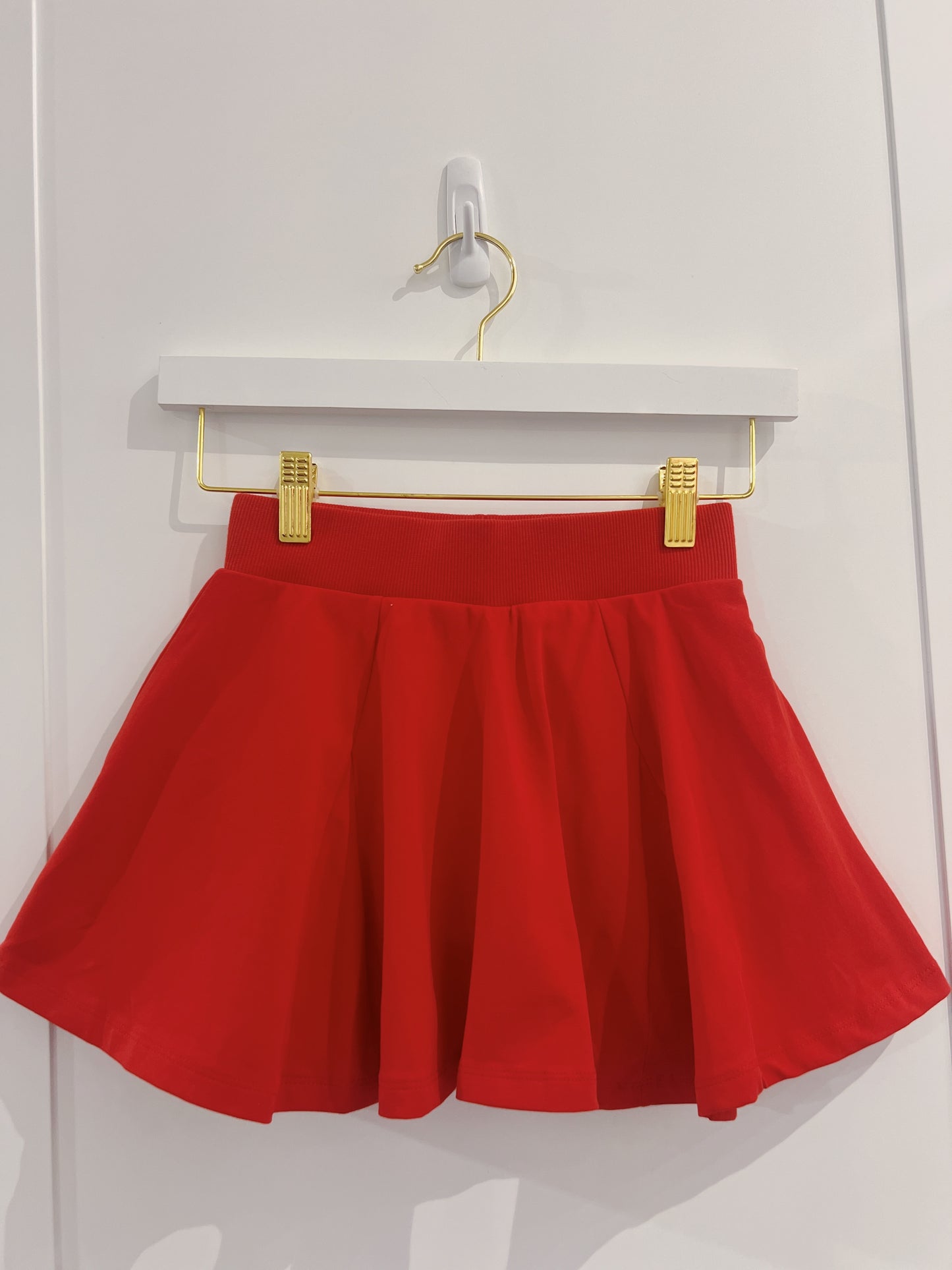 Paper Flower Red Pleated Skort