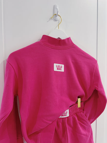 LuLu Mac Kid Terry Cloth Top- Hot Pink