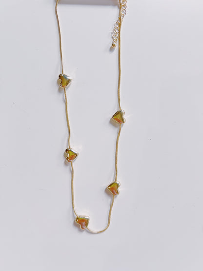 Gold Puffy Heart Necklace