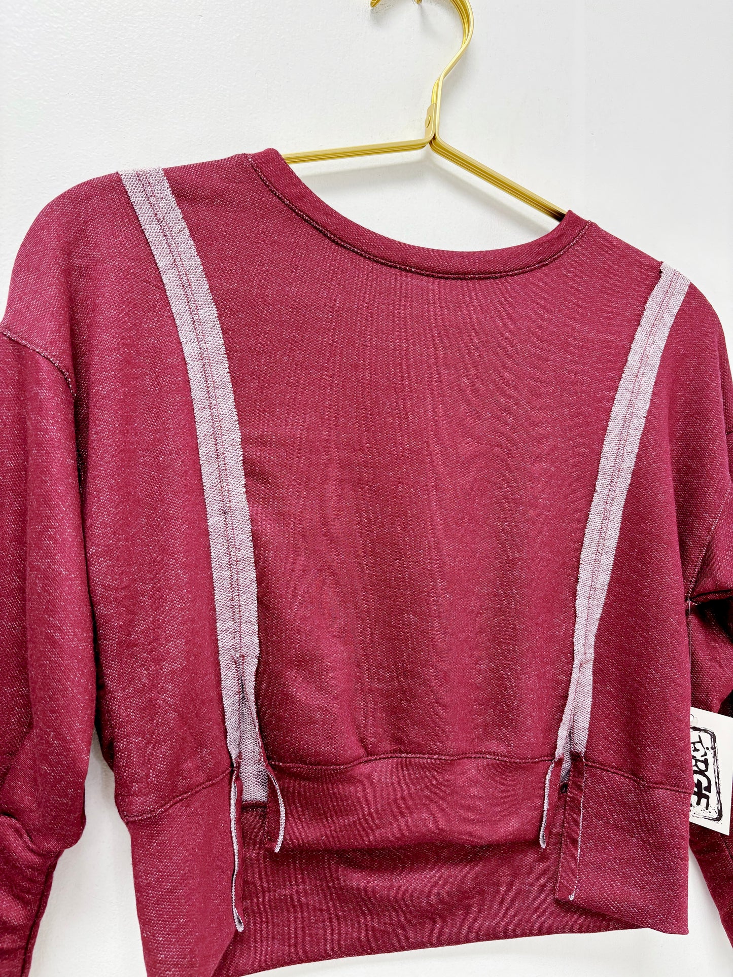 Erge Burgundy French Terry L/S Top