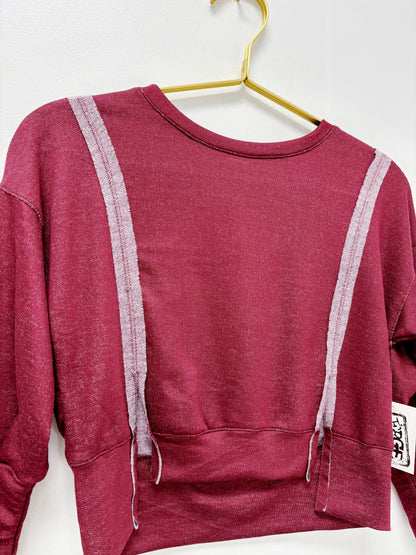 Erge Burgundy French Terry L/S Top