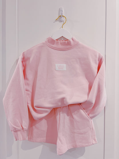 LuLu Mac Kid Terry Cloth Shorts- Light Pink