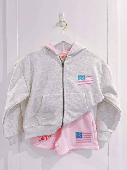 Pink Flag Zip-Up Hoodie