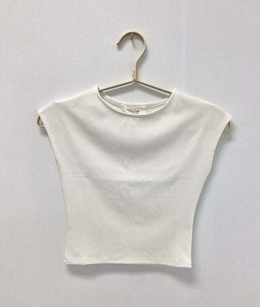 Sadie & Sage White Rib Basic Cap Sleeve Tee