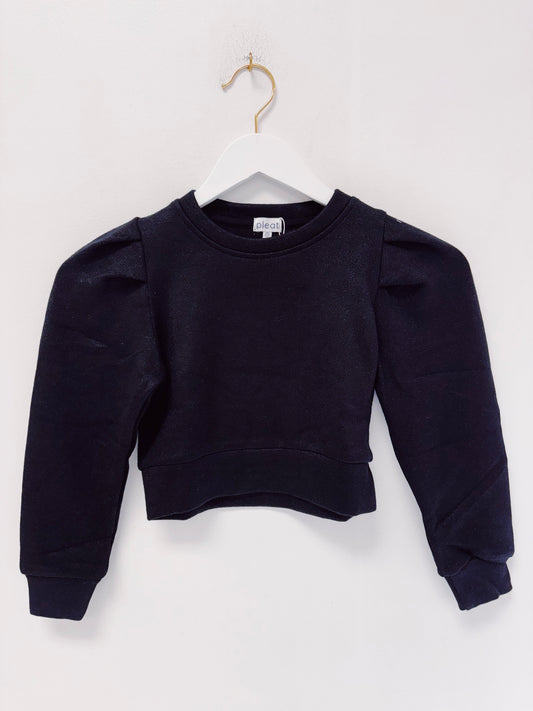 Pleat Black Shimmer Peyton Sweater