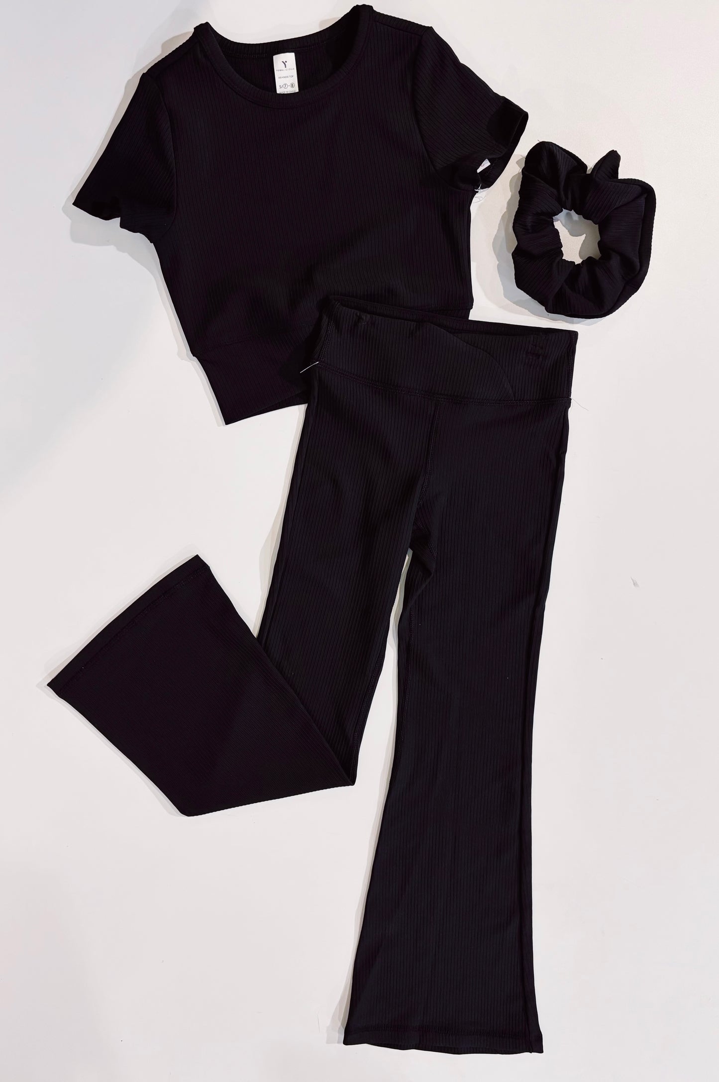 Black Flare S/S Crossover Legging Set