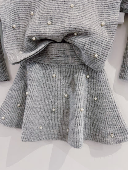 Mayoral Gray Mix Knit Skirt