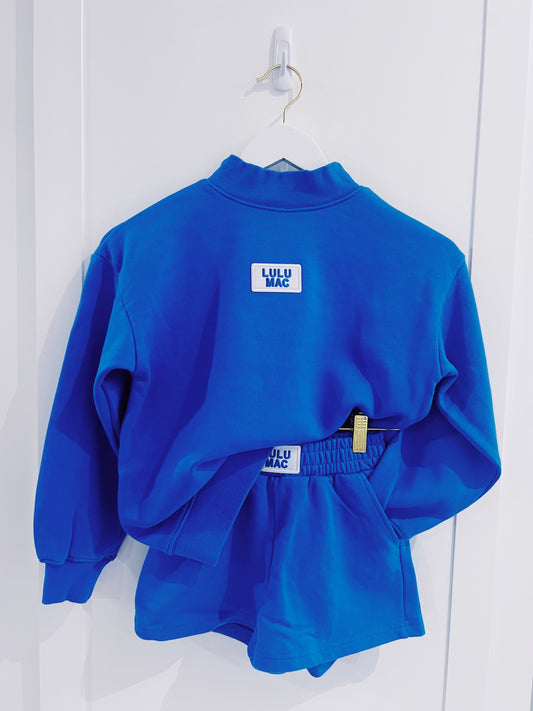 LuLu Mac Kid Terry Cloth Top- Bright Blue
