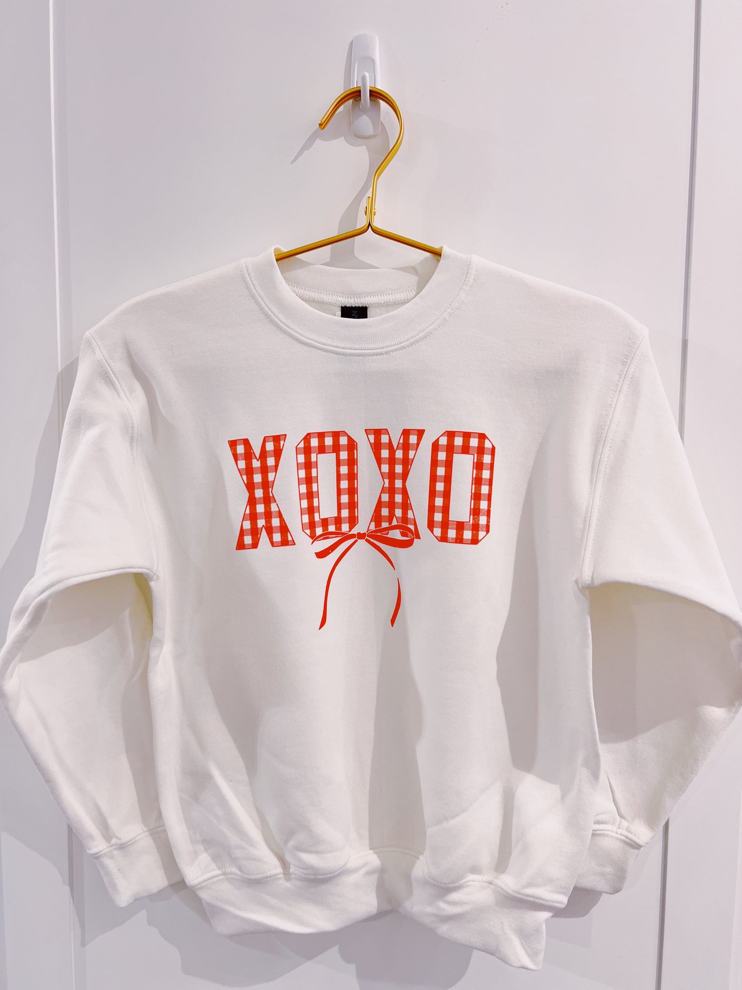 Red Plaid XOXO Graphic Sweatshirt