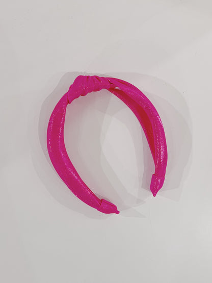 Azarhia Hot Pink Shimmer Top Knot Headband