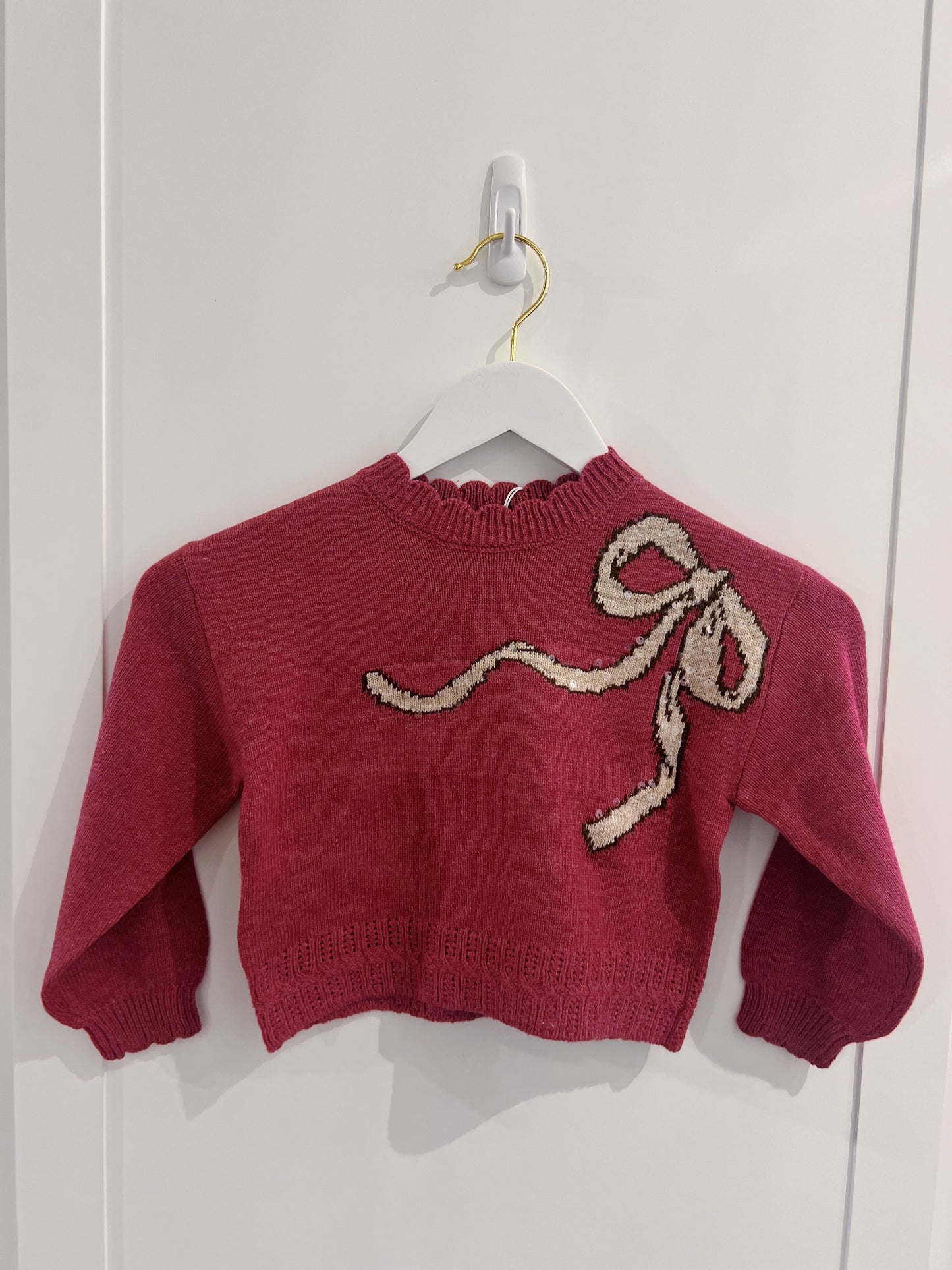 Mayoral Raspberry Bow Sweater