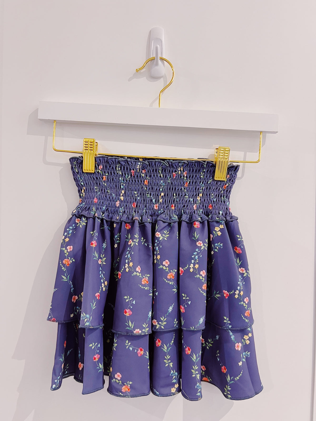 Pleat Navy Vine Scottie Skirt