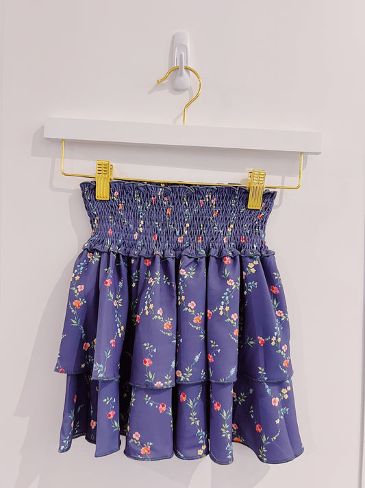 Pleat Navy Vine Scottie Skirt