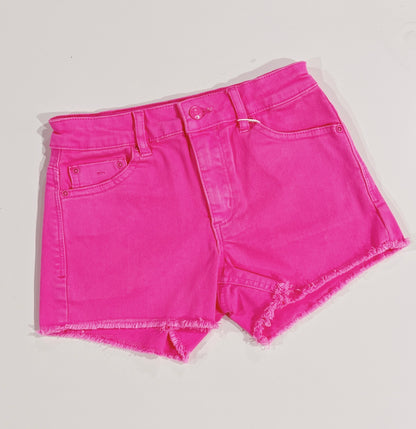 Tractr Neon Pink Denim Shorts