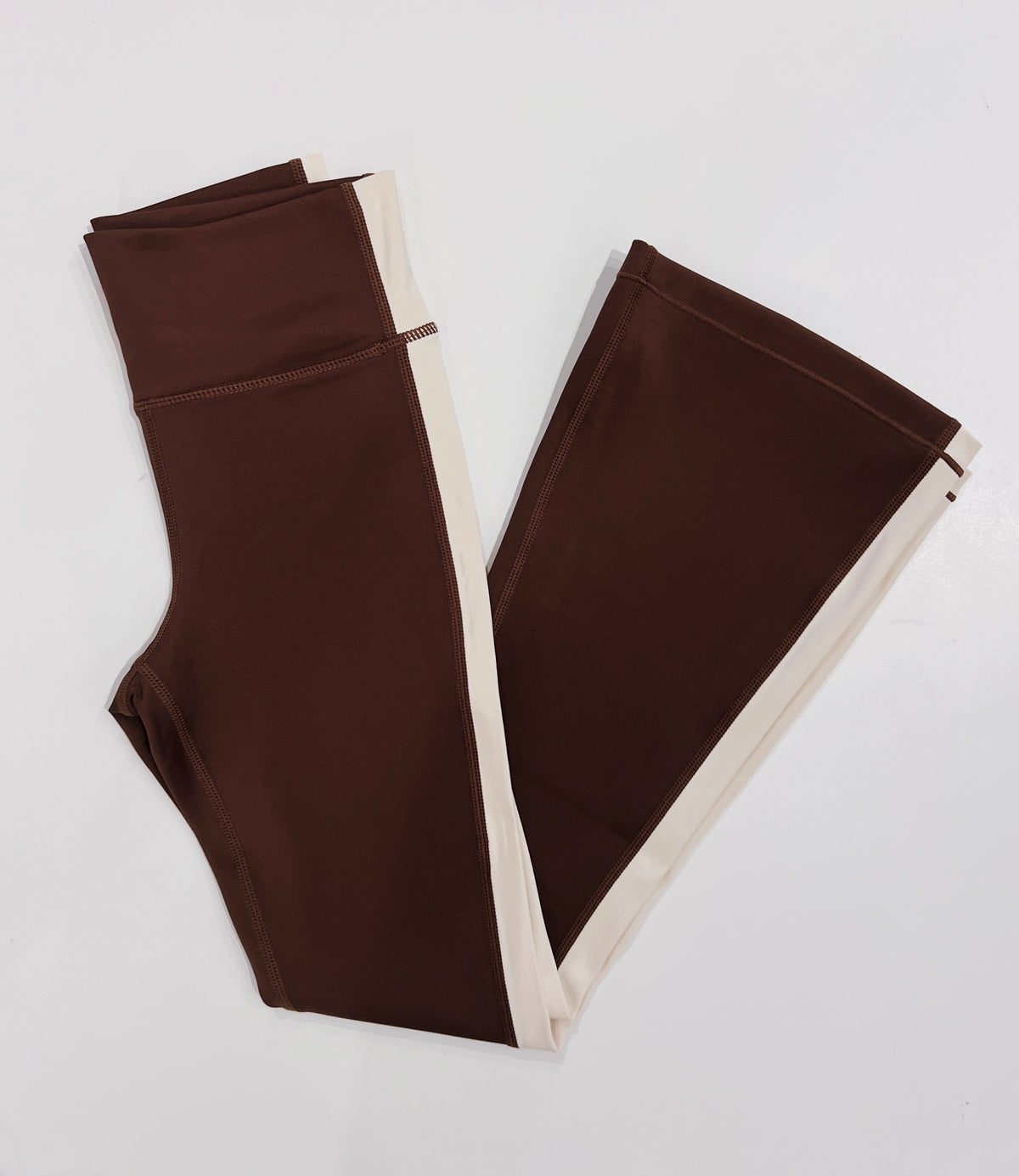 Pleat Brown/Cream Lollie Flare Leggings