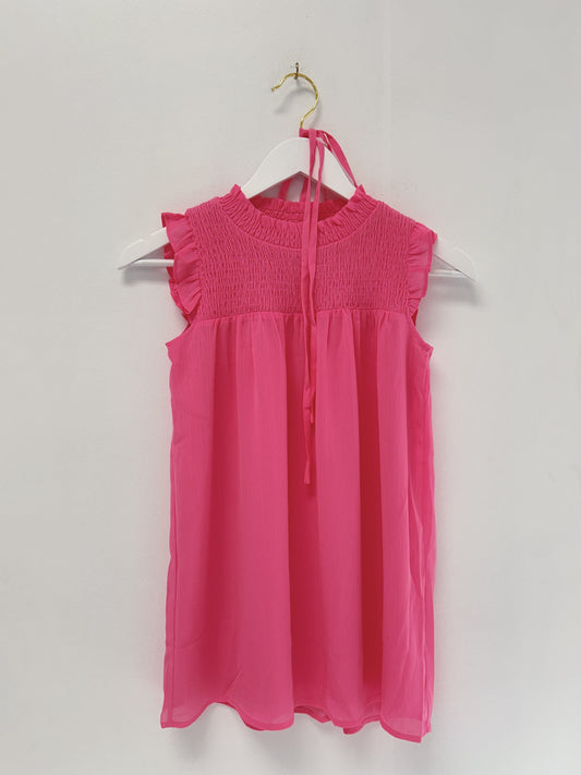 Pleat Hot Pink Lottie Dress