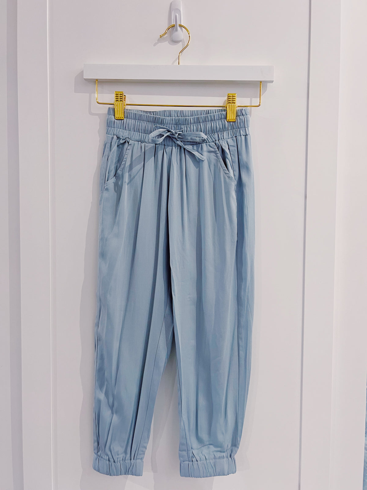 Pleat Light Blue Janie Joggers