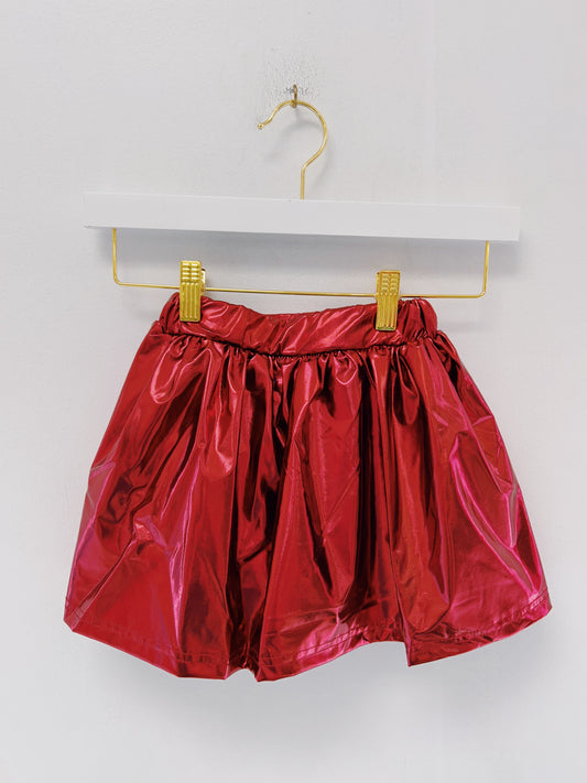 Belle Cher Crimson Metallic Skort