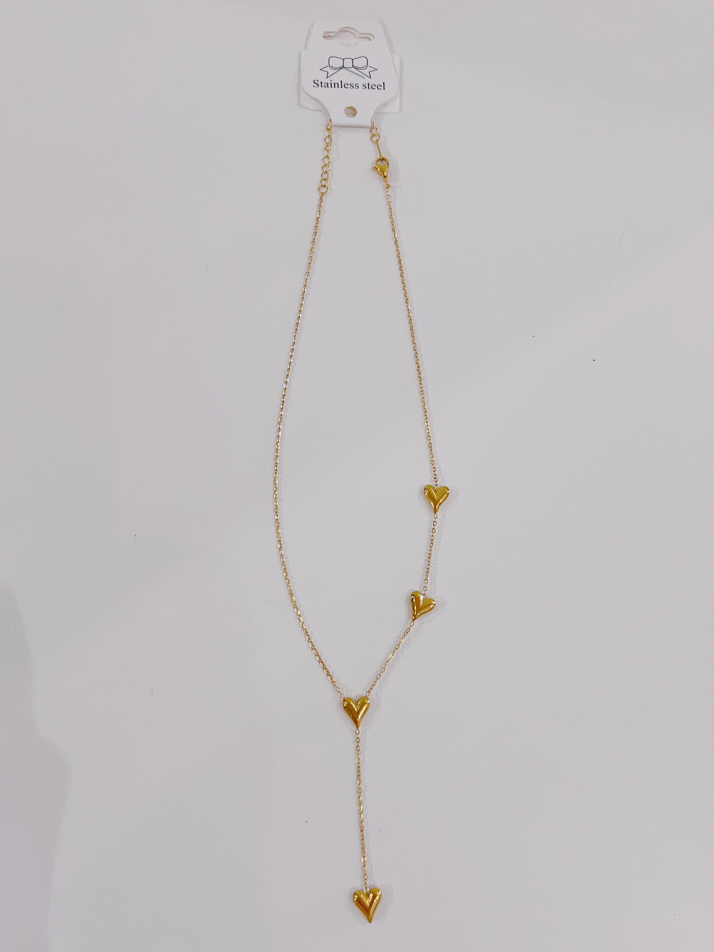 Gold Heart Drop Necklace