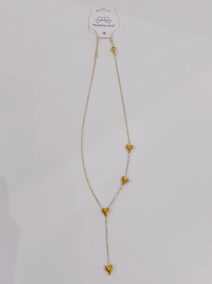 Gold Heart Drop Necklace