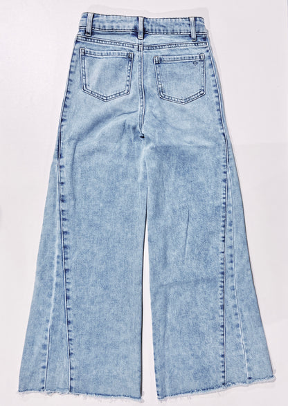 Tractr Light Indigo Fray Hem Denim Jean
