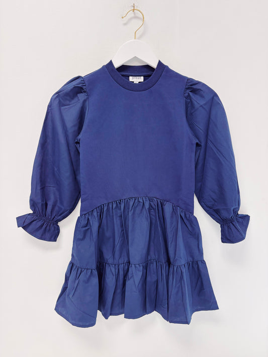 Pleat Navy Cece Dress