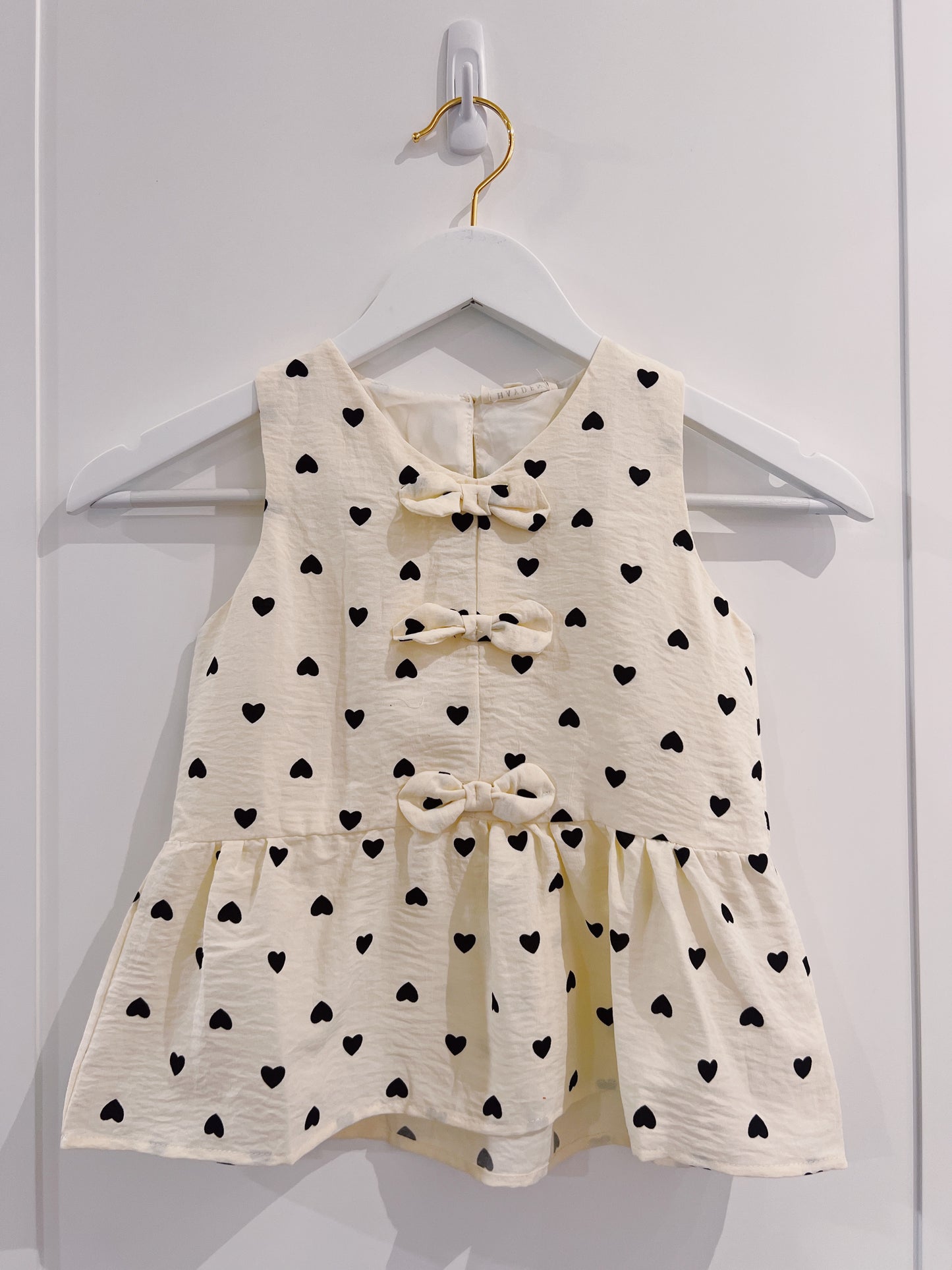 Hayden Ivory Ditsy Heart Peplum Tank
