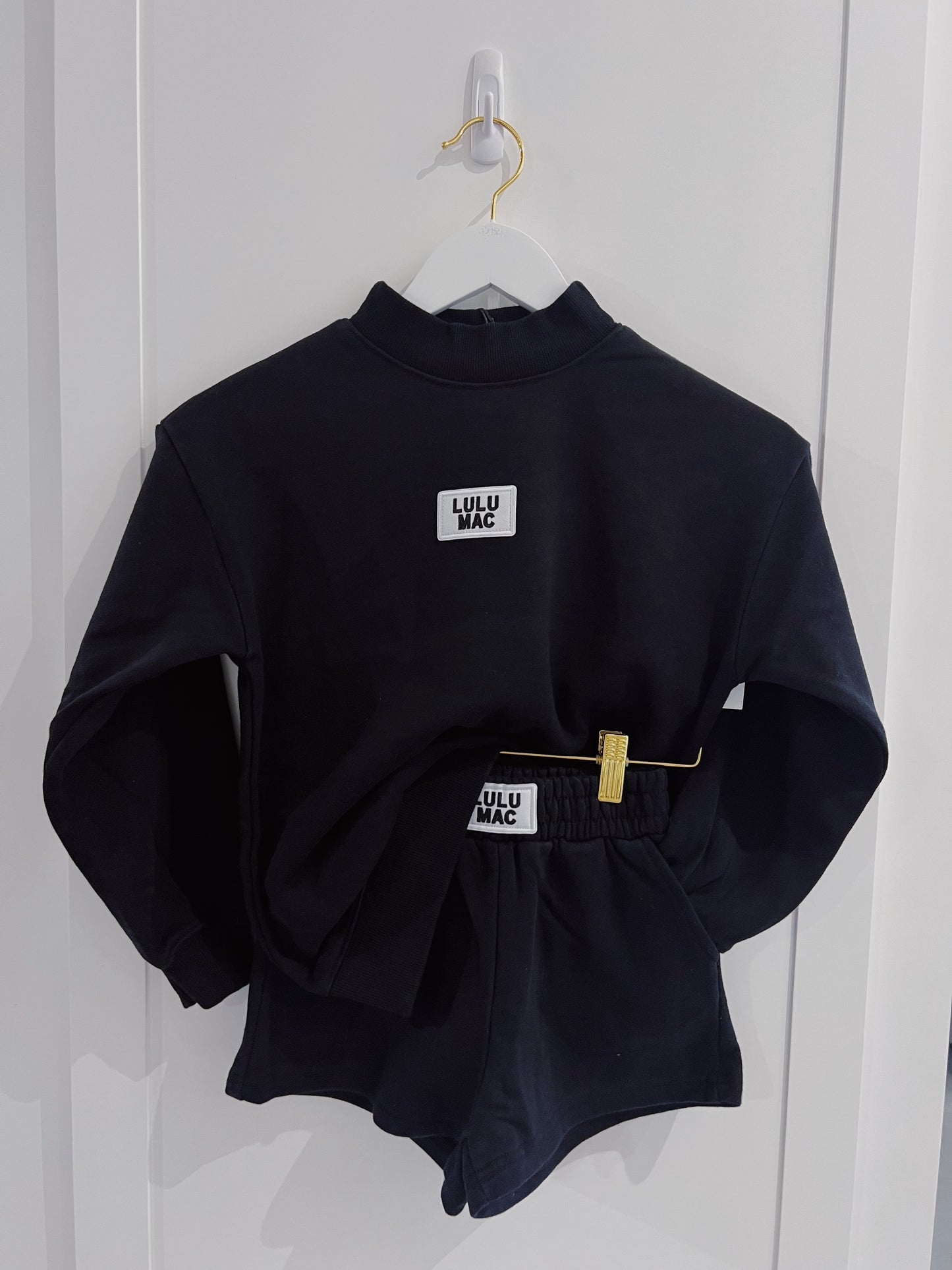 LuLu Mac Kid Terry Cloth Top- Black
