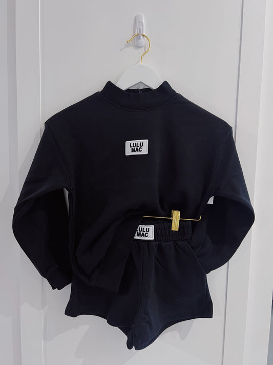 LuLu Mac Kid Terry Cloth Top- Black
