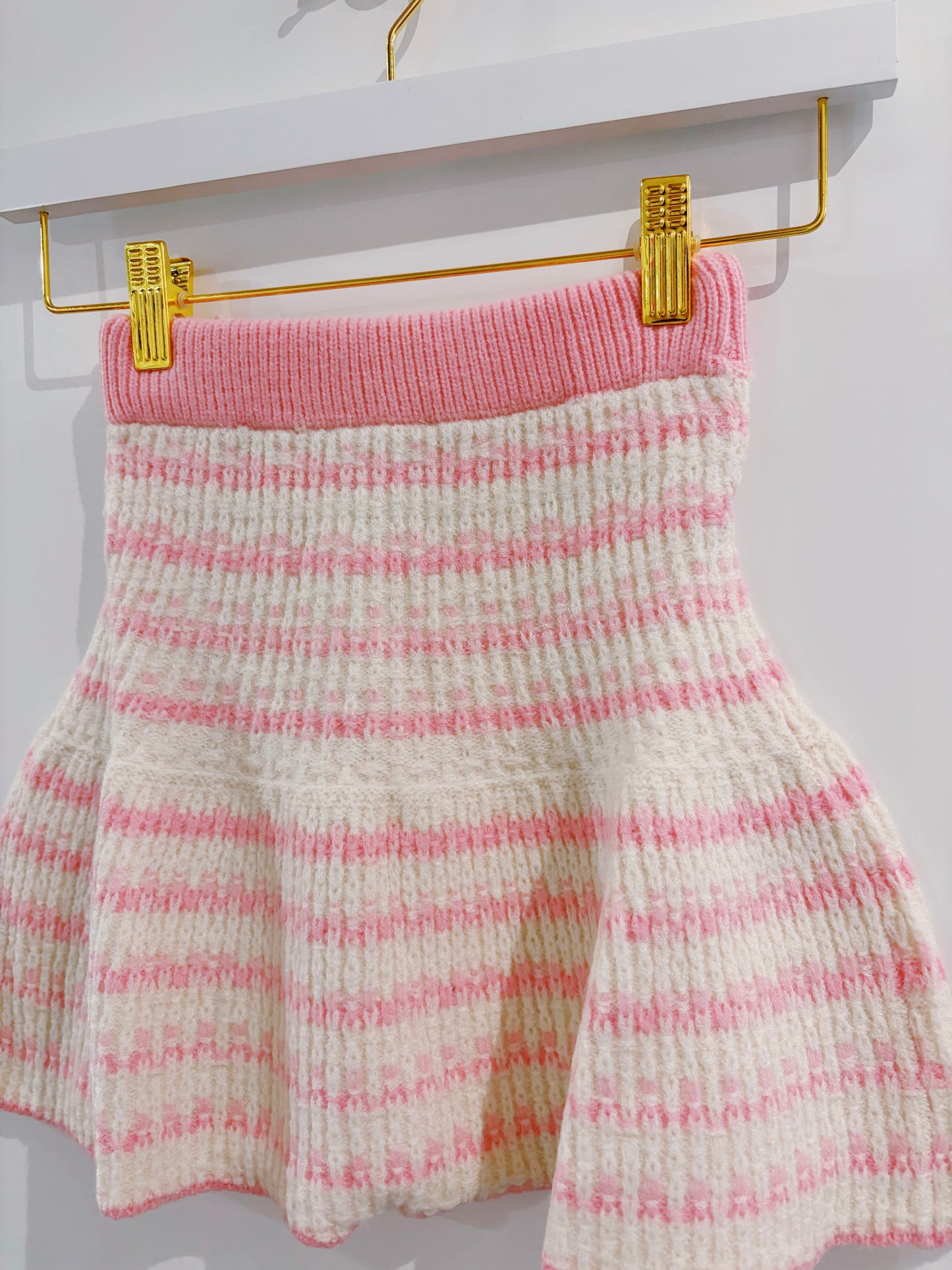 Pink Printed Sweater Skirt