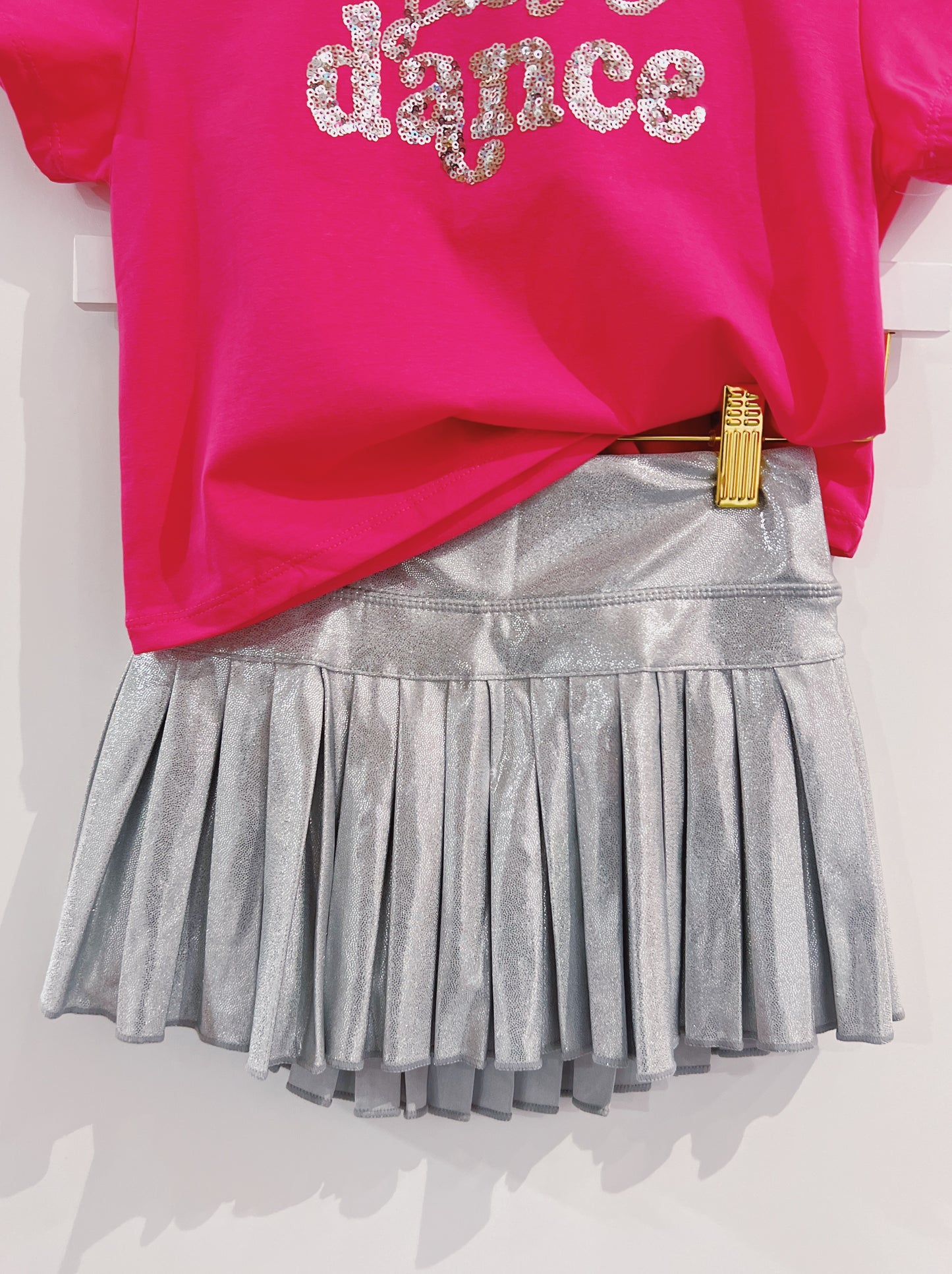 Silver Shimmer Mini Pleated Skort