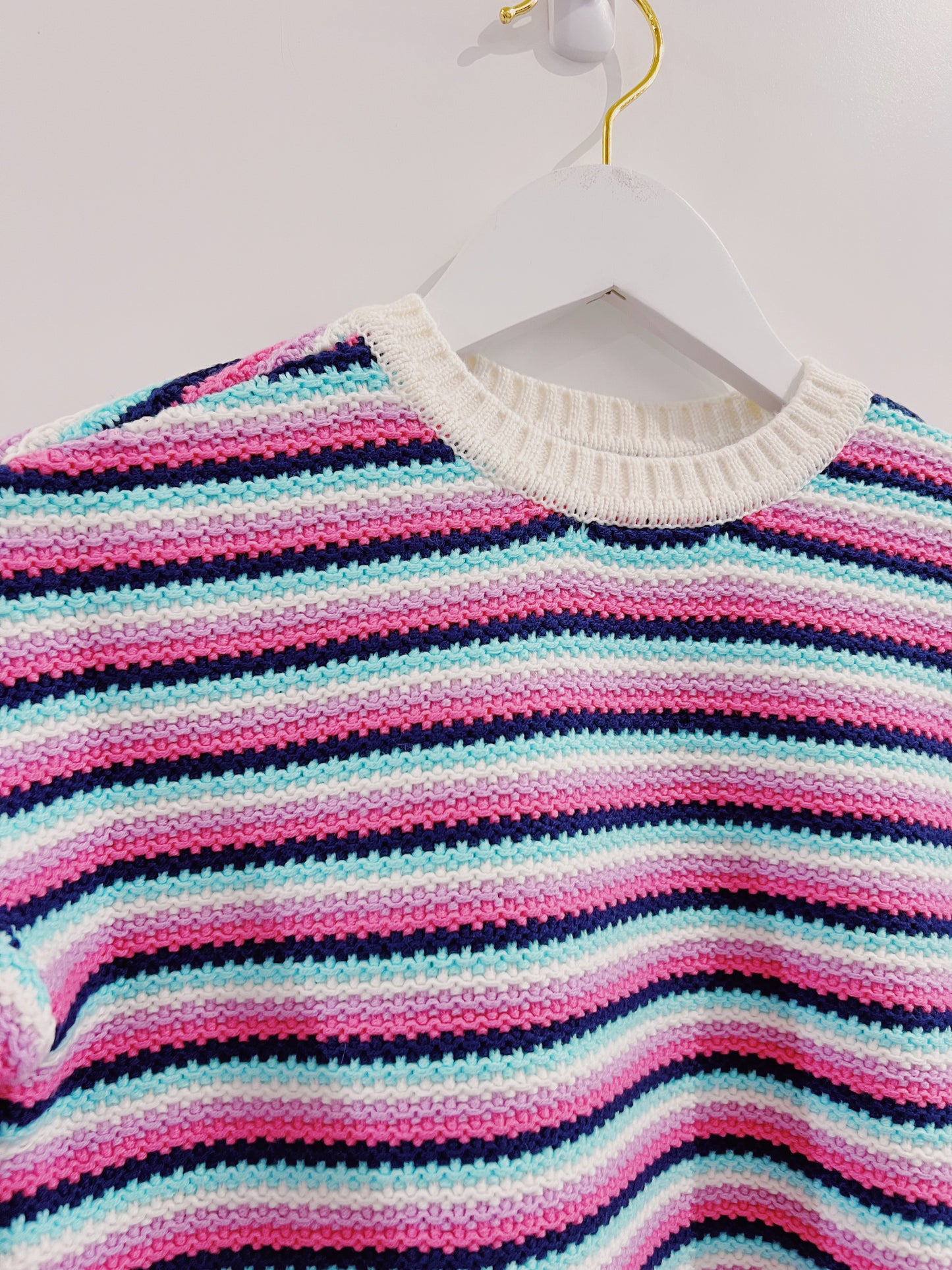 Design History Pink/Navy/Aqua Stripe Sweater