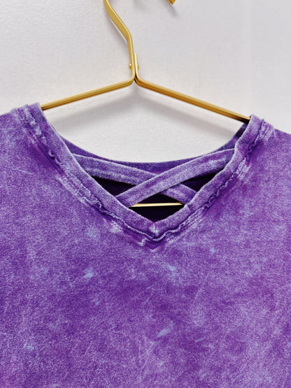 Erge Purple Vintage Washed L/S Top