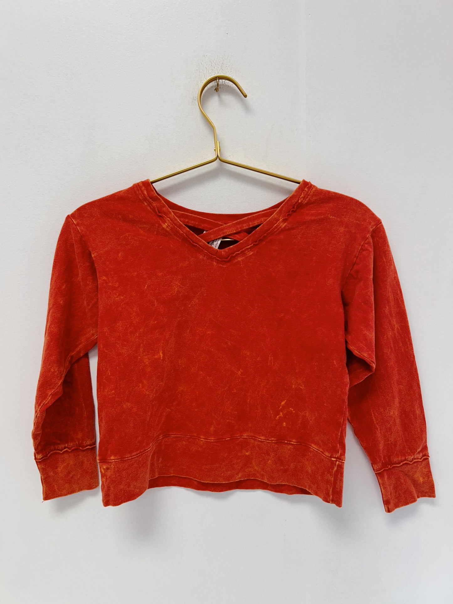 Erge Red Vintage Washed L/S Top
