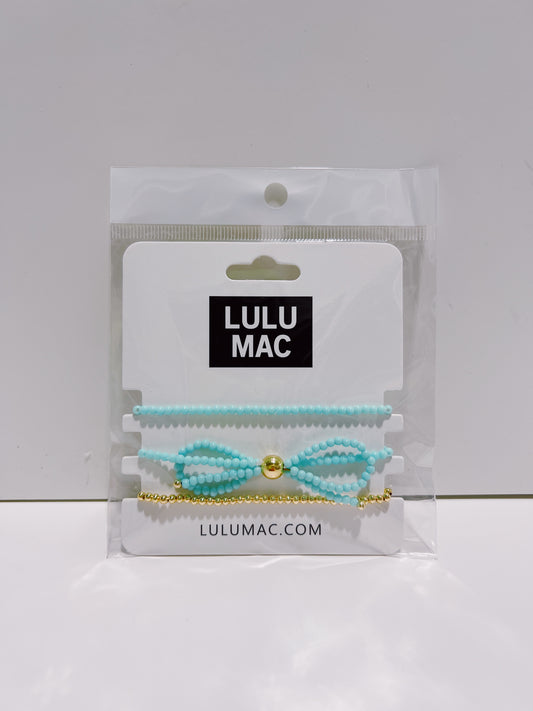 Bow Bracelet Stack- Mint