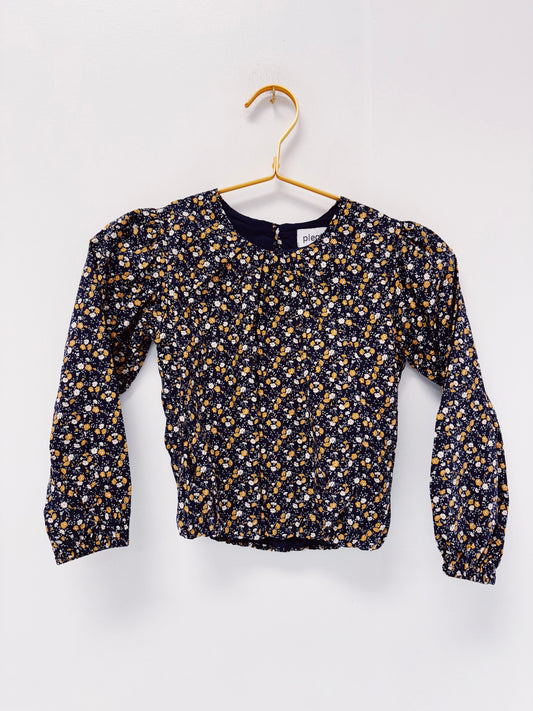 Pleat Midnight Floral Wren Top