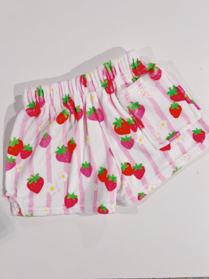 Strawberry Stripes Plush Shorts