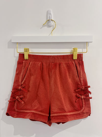 Hayden Red Washed Knit Shorts