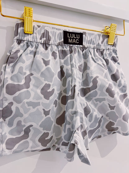LuLu Mac Kid White Camo Shorts