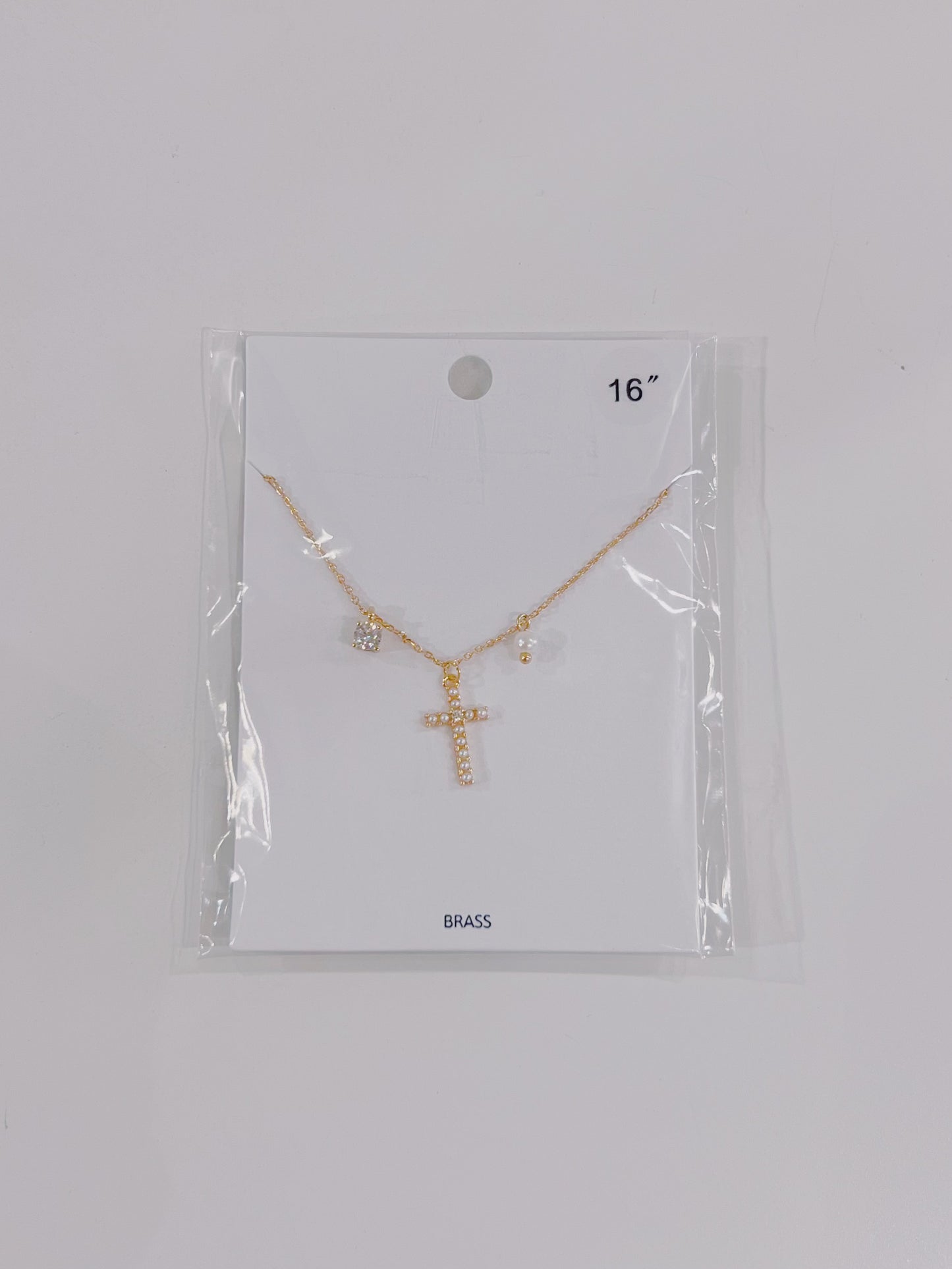 Crystal Cross Charm Necklace