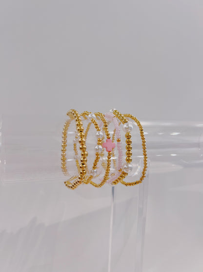 Pink Cross Bracelet Stack