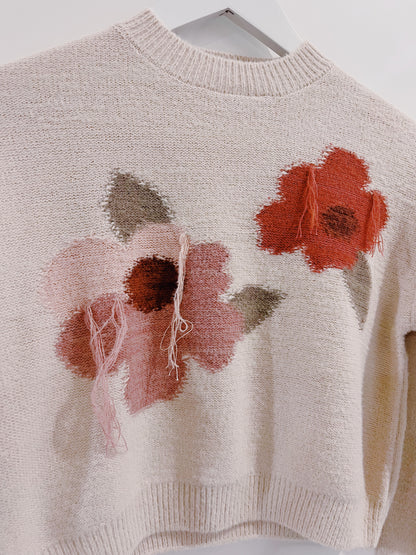 Mayoral Cream Floral Sweater