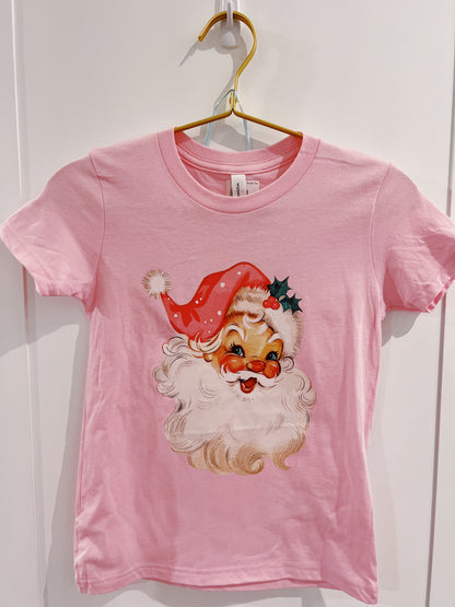 Pink Retro Santa Graphic Tee